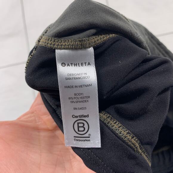 Athleta Leggings Womens XS Green Black Spar Colorblock Athletic Active Gym Run - Picture 5 of 11